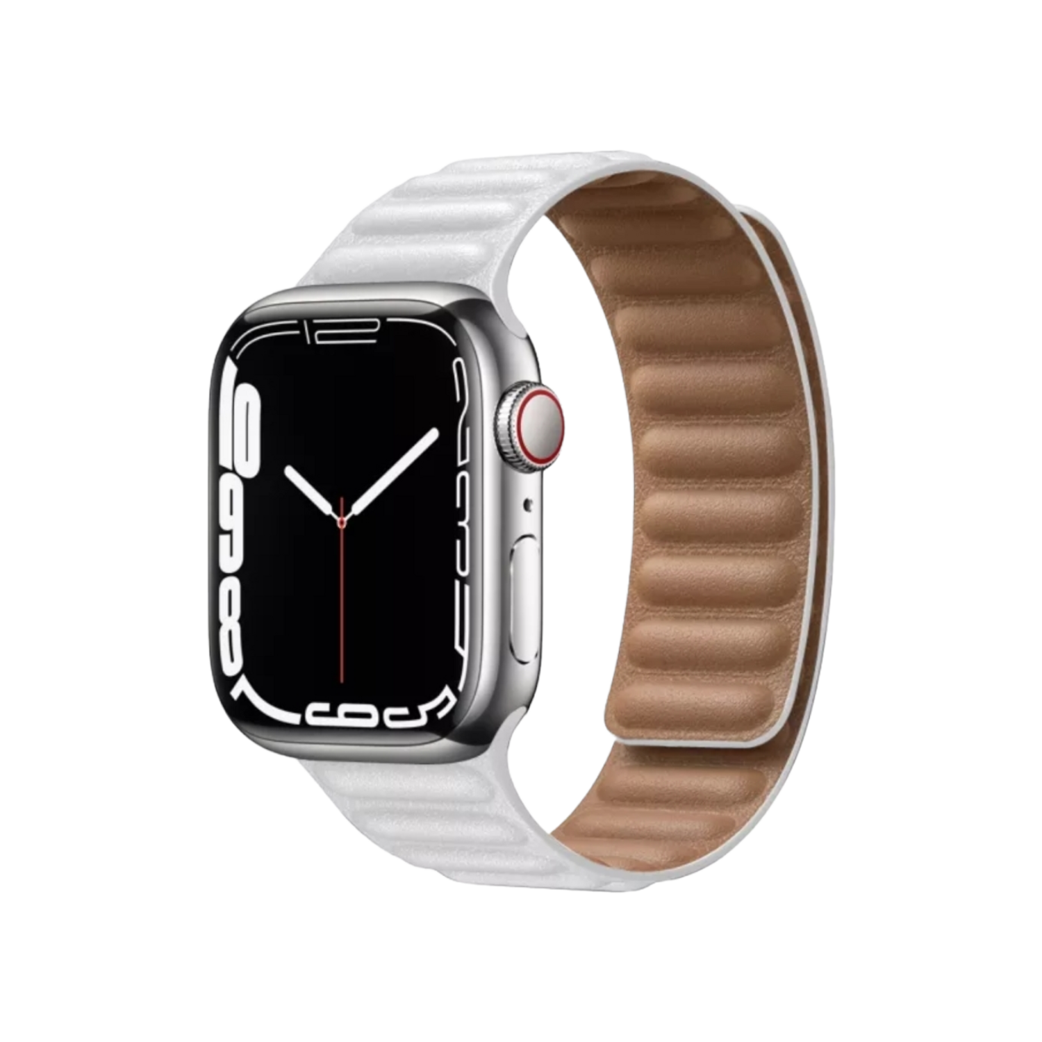 (38mm-40mm-41mm) Leather Magnatic White - جلد مغناطيس ابيض 
