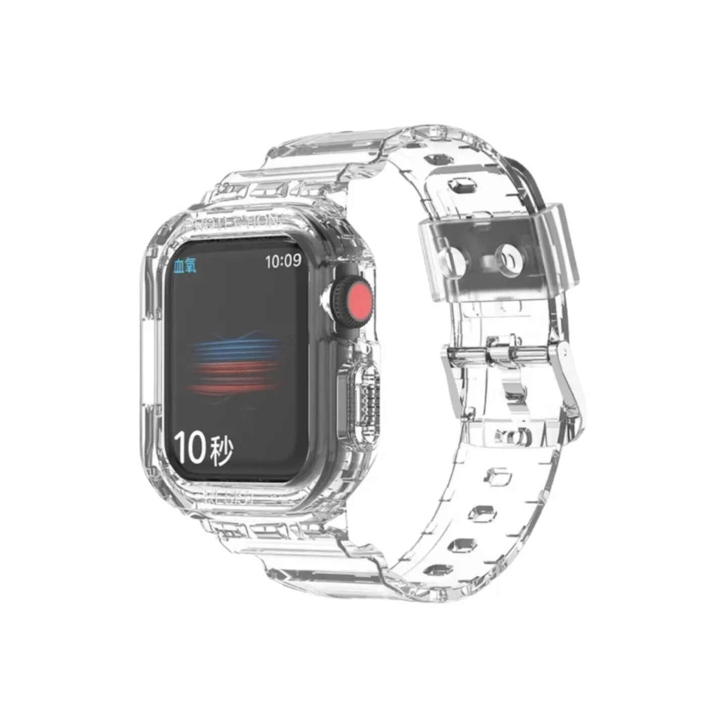 (44mm-45mm) band with cover Transparent - باند مع كفر شفاف