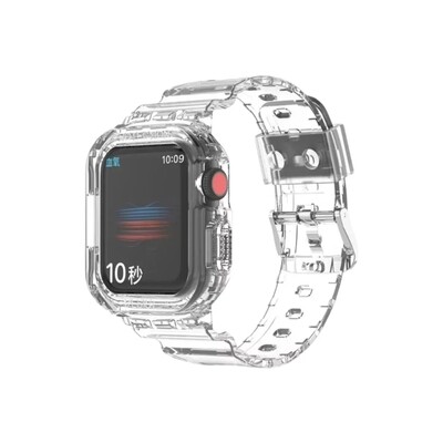 (44mm-45mm) band with cover Transparent - باند مع كفر شفاف