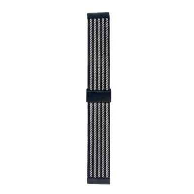 (38mm-40mm-41mm) Steel lined band Black&amp;Silver - باند ستيل مخطط اسود مع سلفر 
