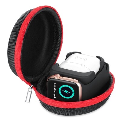 Travel Charging and protection box for apple watch and airpods 1/2 - بوكس السفر والشحن لساعات ابل وسماعه ايربودز 1/2