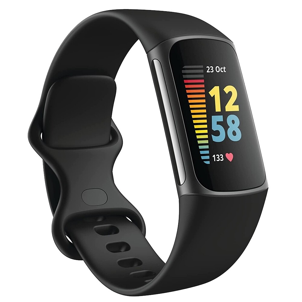 (Fitbit Charge 5 ONLY) Silicone band Black - باند سيليكون اسود لساعه فت بت جارج ٥ 