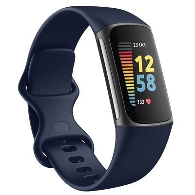 (Fitbit Charge 5 ONLY) Silicone band Deep Blue - باند سيليكون كحلي لساعه فت بت جارج ٥ 