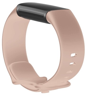 (Fitbit Charge 5 ONLY) Silicone band Pink - باند سيليكون وردي لساعه فت بت جارج ٥ 