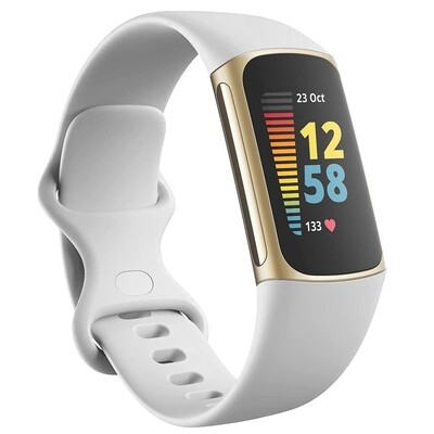 (Fitbit Charge 5 ONLY) Silicone band White - باند سيليكون ابيض لساعه فت بت جارج ٥ 