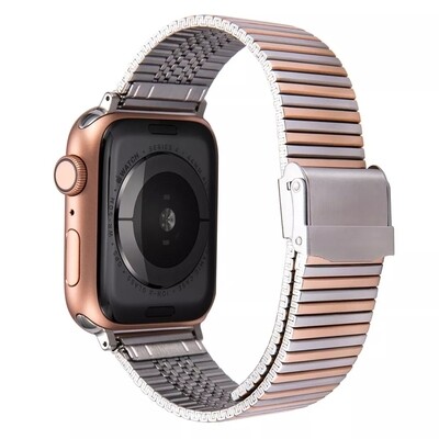 (42mm-44mm-45mm-49mm) Rolex  Lined Silver&amp;Rose Gold -  رولكس مخطط لونين سلفر مع روز قولد 