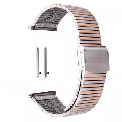 (22mm) Rolex  Lined Silver&amp;Rose Gold -  رولكس مخطط لونين سلفر مع روز قولد 