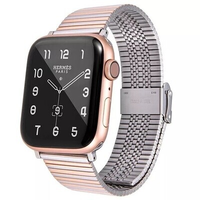 (38mm-40mm-41mm) Rolex  Lined Silver&amp;Rose Gold -  رولكس مخطط لونين سلفر مع روز قولد 