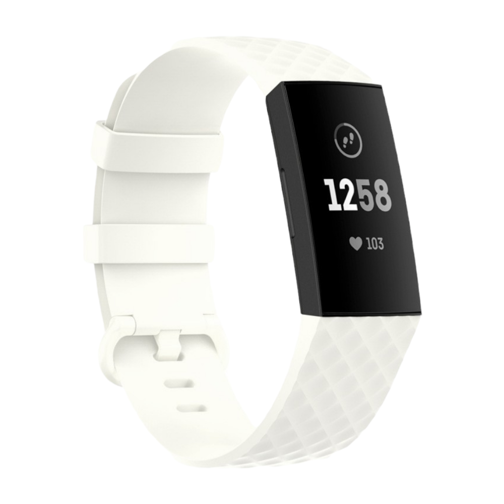 (Fitbit Charge 3/4/SE ONLY) Silicone band - Milky White - باند سيليكون مخصص لساعات فت بت تشارج ٣/٤/اس اي لون ابيض حليبي 