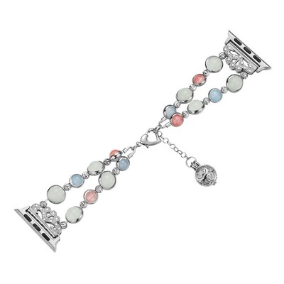 (38mm-40mm-41mm) luminous Strap Silver - باند مضيء لون سلفر 