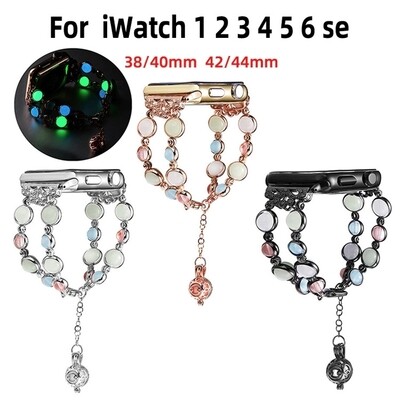 (38mm-40mm-41mm) luminous Strap Silver - باند مضيء لون سلفر 
