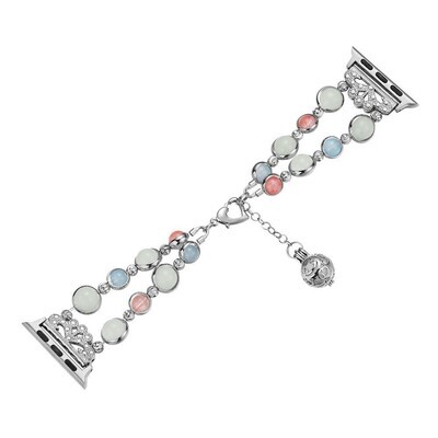 (22mm) luminous Strap Silver - باند مضيء لون سلفر 