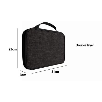 (Large 20+) watch accessories bag with handle Black - حقيبه اكسسورات ساعه مع علاق لون اسود 