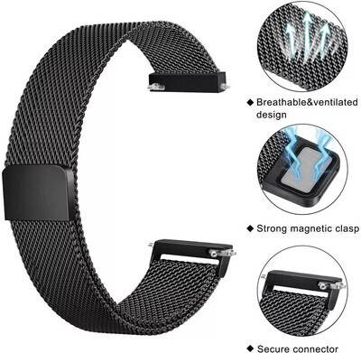(OmegaXSwatch) Steel Magnatic Full Black -  باند ستيل مغناطيس اسود 