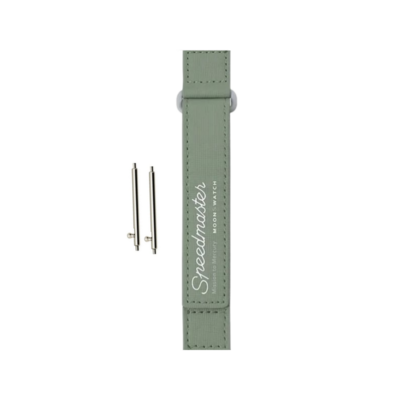 (20mm) Omega Swatch design band Green - باند خام اوميغا سواتش زيتي 