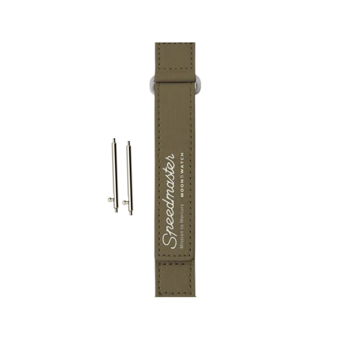 (20mm) Omega Swatch design band Brown - باند خام اوميغا سواتش بني 