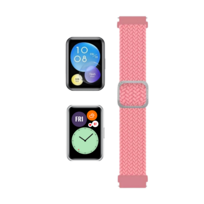 (Huawei Fit 1 &amp; 2 &amp; 3 &amp; 4/Pro) Fabric free size band Pink - باند خام فري سايز وردي 
