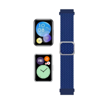 (Huawei Fit 1 &amp; 2 &amp; 3 &amp; 4/Pro) Fabric free size band Blue - باند خام فري سايز ازرق 