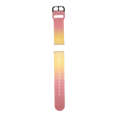 (22mm) Silicone Band mix colors colors Pink&amp;Yellow -  باند سيليكون مكس الوان وردي مع اصفر 