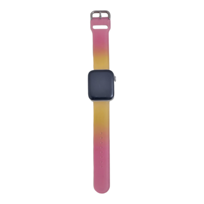 (38mm-40mm-41mm) Silicone Band mix colors colors Pink&amp;Yellow -  باند سيليكون مكس الوان وردي مع اصفر 