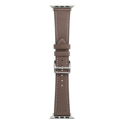 (38mm-40mm-41mm) Hermes Leather Coffee brown Band - جلد هرميز لون القهوه بني 