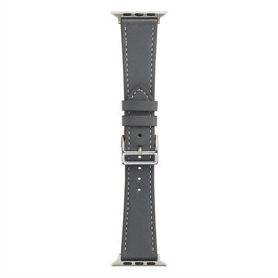 (42mm-44mm-45mm-49mm) Hermes Leather Grey Band - جلد هرميز لون رمادي 