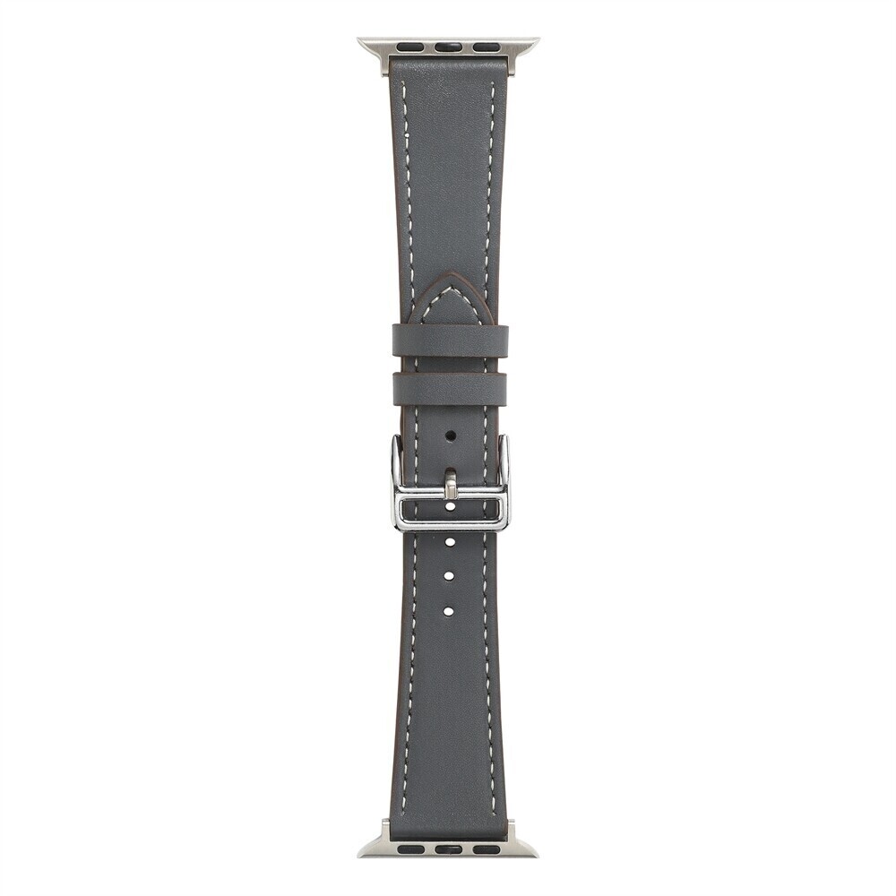 (42mm-44mm-45mm-49mm) Hermes Leather Grey Band - جلد هرميز لون رمادي 