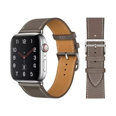 (42mm-44mm-45mm-49mm) Hermes Leather Coffee brown Band - جلد هرميز لون القهوه بني 