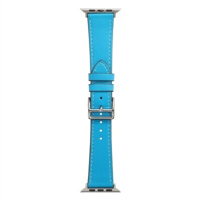 (42mm-44mm-45mm-49mm) Hermes Leather Sky Blue Band - جلد هرميز لون سماوي 
