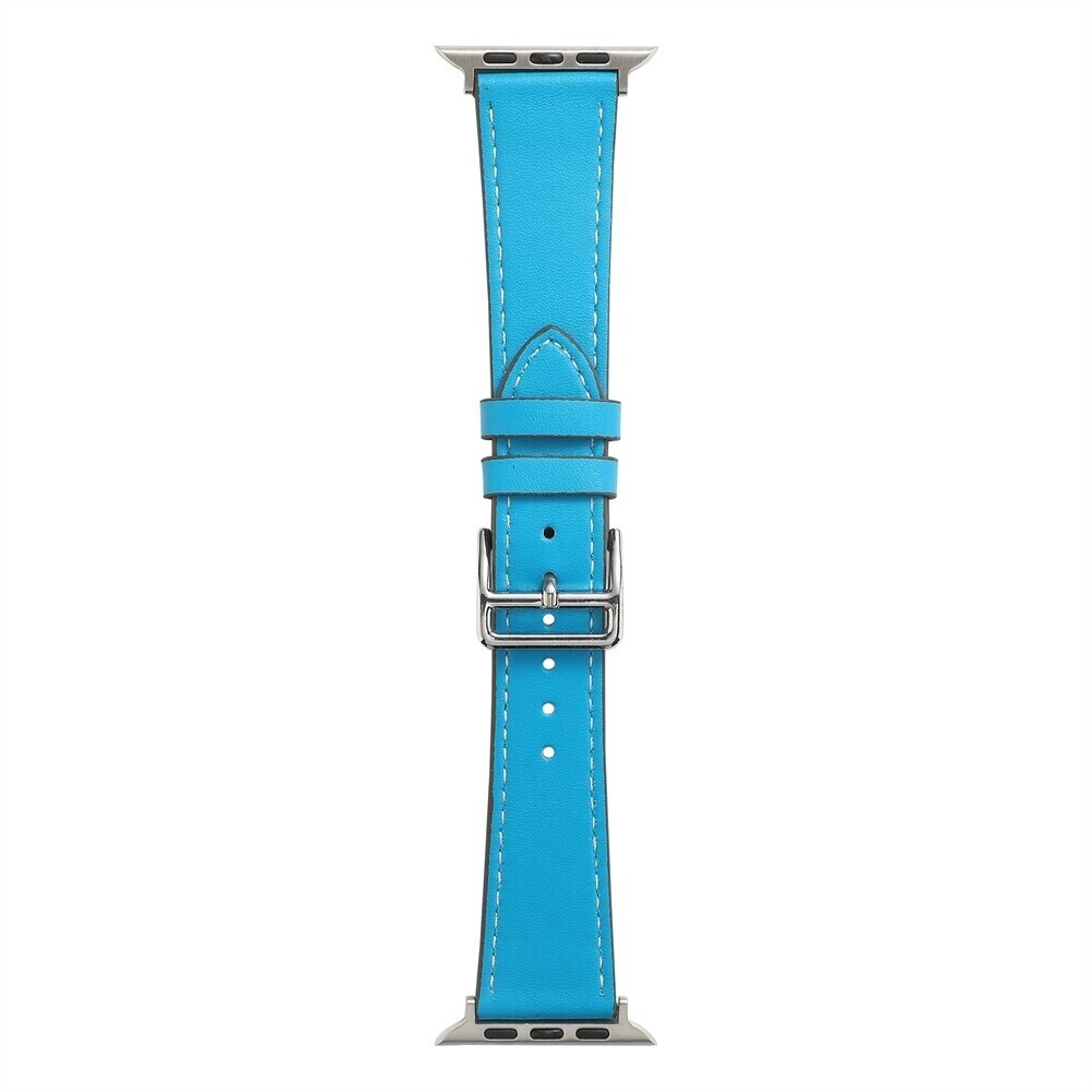 (42mm-44mm-45mm-49mm) Hermes Leather Sky Blue Band - جلد هرميز لون سماوي 