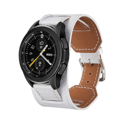 (22mm) Hermes Leather 2in1 White Band - باند جلد هرميز ٢في١ لون ابيض 