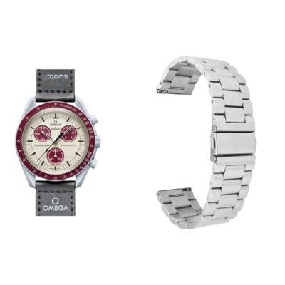 (OmegaXSwatch) Rolex Classic design Full Silver - رولكس التصميم الكلاسيكي سلفر كامل