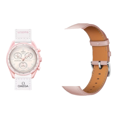 (OmegaXSwatch) Leather Pink Band -   باند جلد لون وردي 
