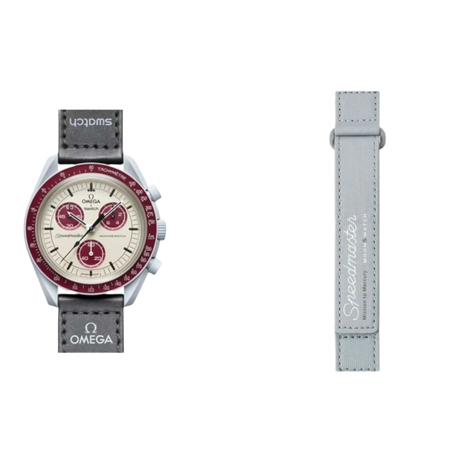 (OmegaXSwatch) Omega Swatch design band Grey - باند خام اوميغا سواتش رمادي 