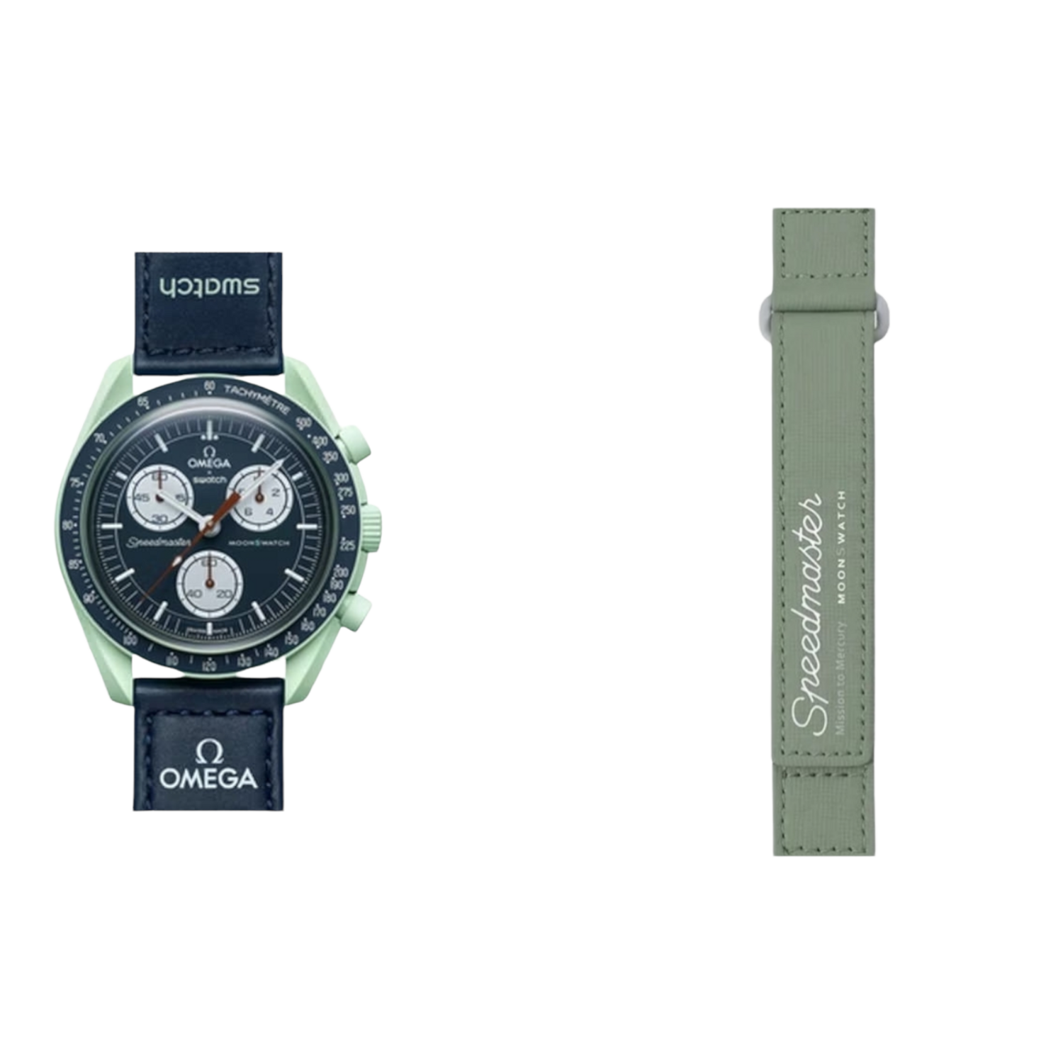 (OmegaXSwatch) Omega Swatch design band Green - باند خام اوميغا سواتش زيتي 
