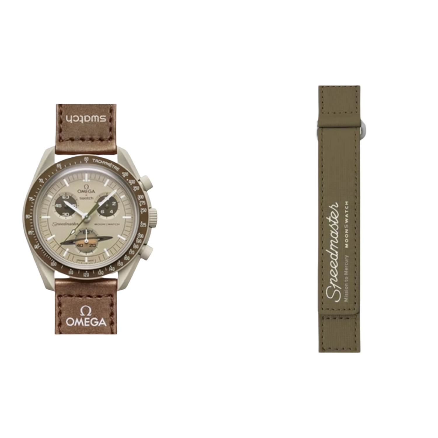 (OmegaXSwatch) Omega Swatch design band Brown - باند خام اوميغا سواتش بني 