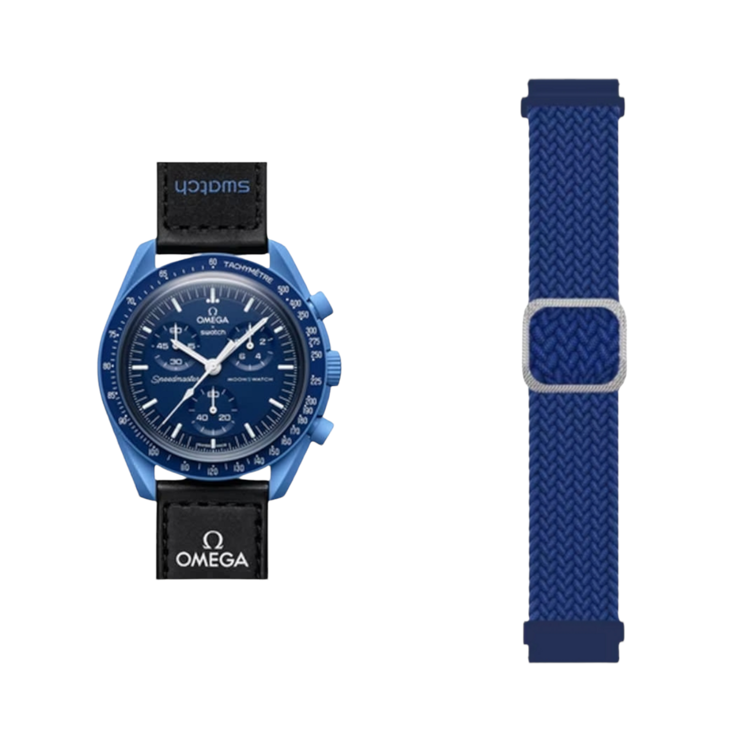 (OmegaXSwatch) Fabric free size band Blue - باند خام فري سايز ازرق 