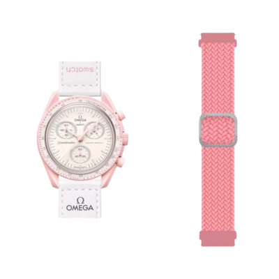 (OmegaXSwatch) Fabric free size band Pink - باند خام فري سايز وردي 