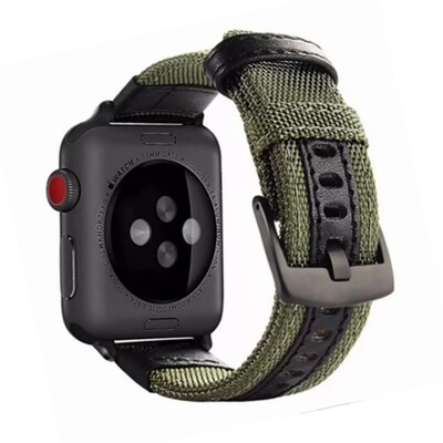 (38mm-40mm-41mm) Fabric Band new design Green -  باند خام تصميم جديد زيتي 