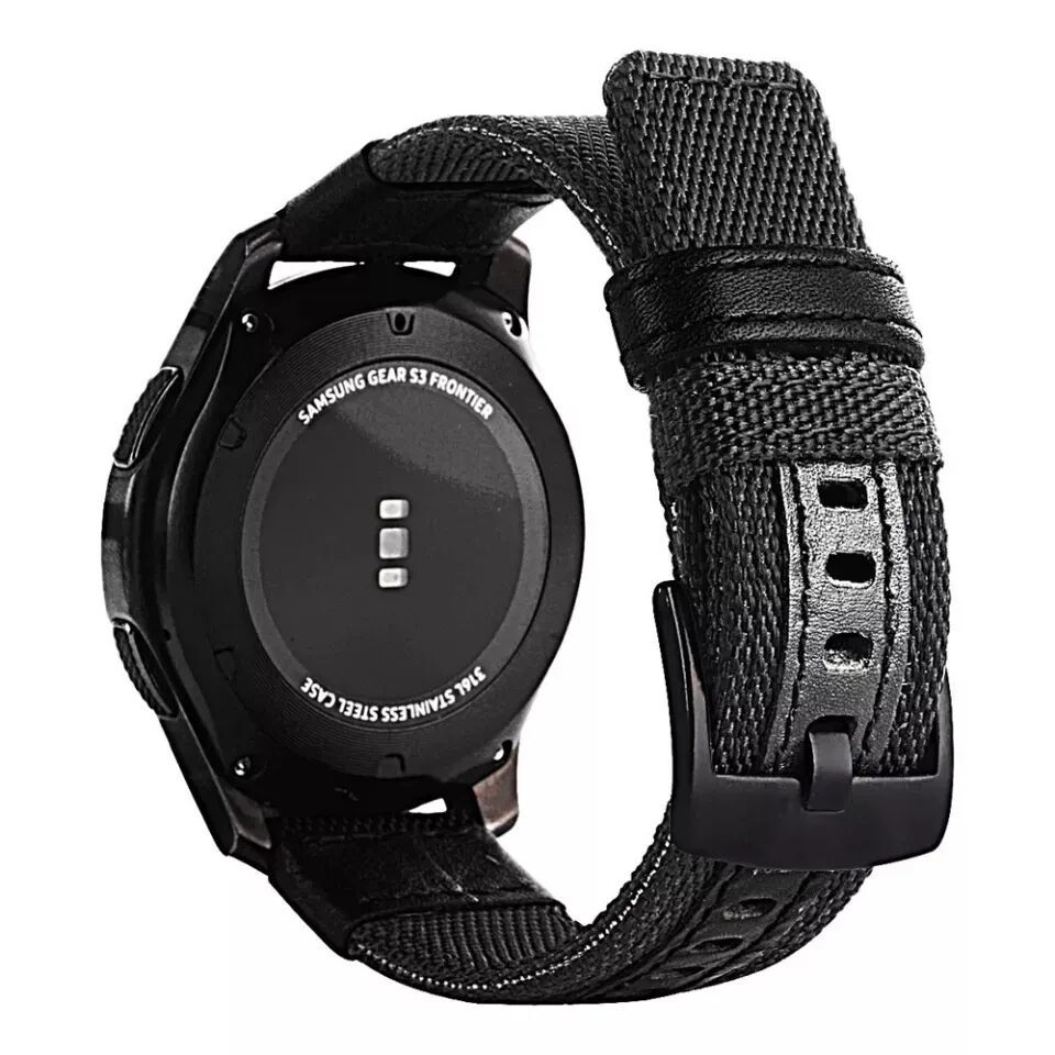 (22mm) Fabric Band new design Black -  باند خام تصميم جديد اسود 
