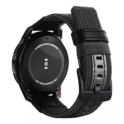 (22mm) Fabric Band new design Black -  باند خام تصميم جديد اسود 