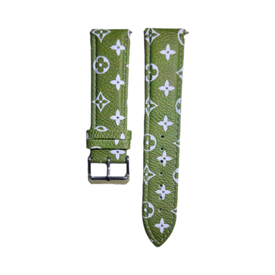 (22mm) Leather Pattern #2 Green Band - باند جلد نقش #٢ أخضر 