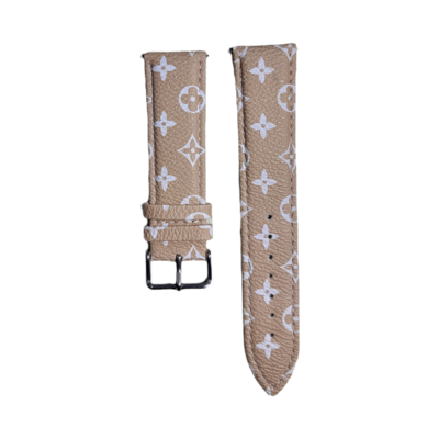 (22mm) Leather Pattern #7 Beige Band - باند جلد نقش #٧ بيج 