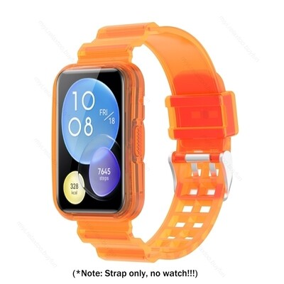(Huawei Fit 1 ONLY ) Band with Full cover Orange - باند مع فل كفر برتقالي 