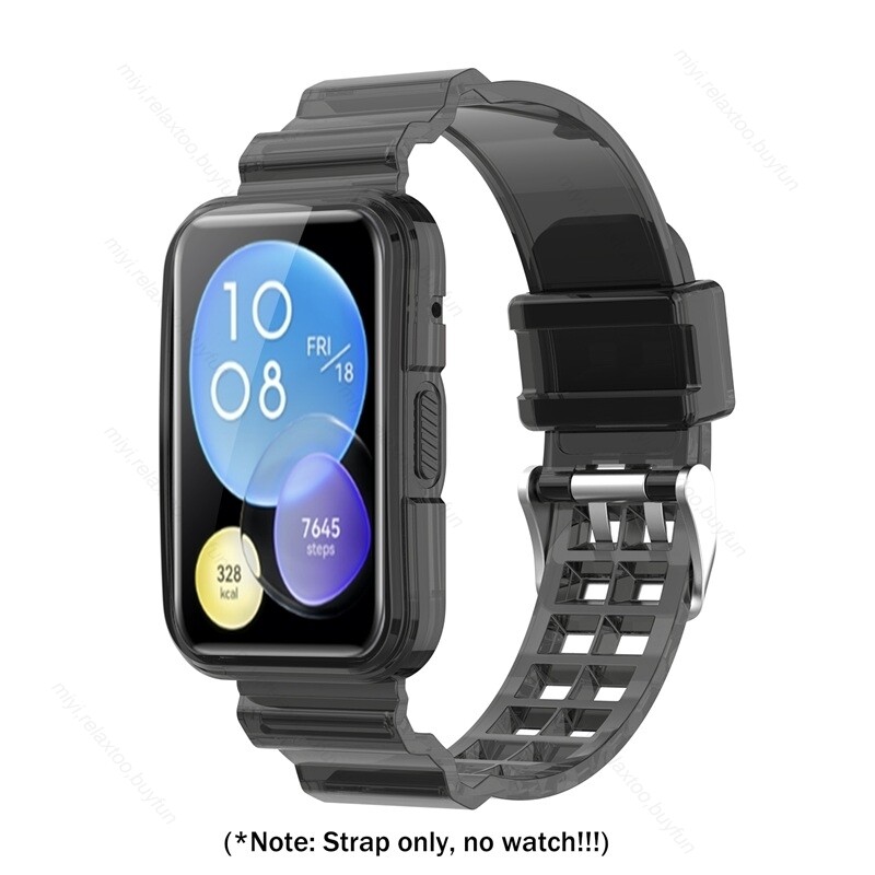 (Huawei Fit 1 ONLY ) Band with Full cover Black - باند مع فل كفر اسود 