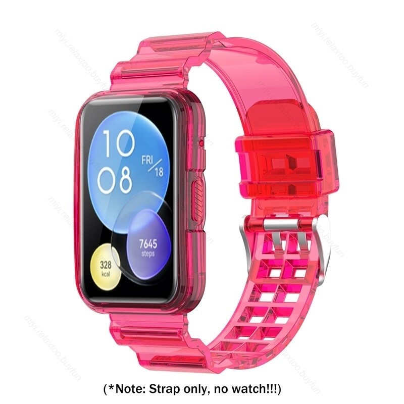 (Huawei Fit 1 ONLY ) Band with Full cover Pink - باند مع فل كفر وردي 