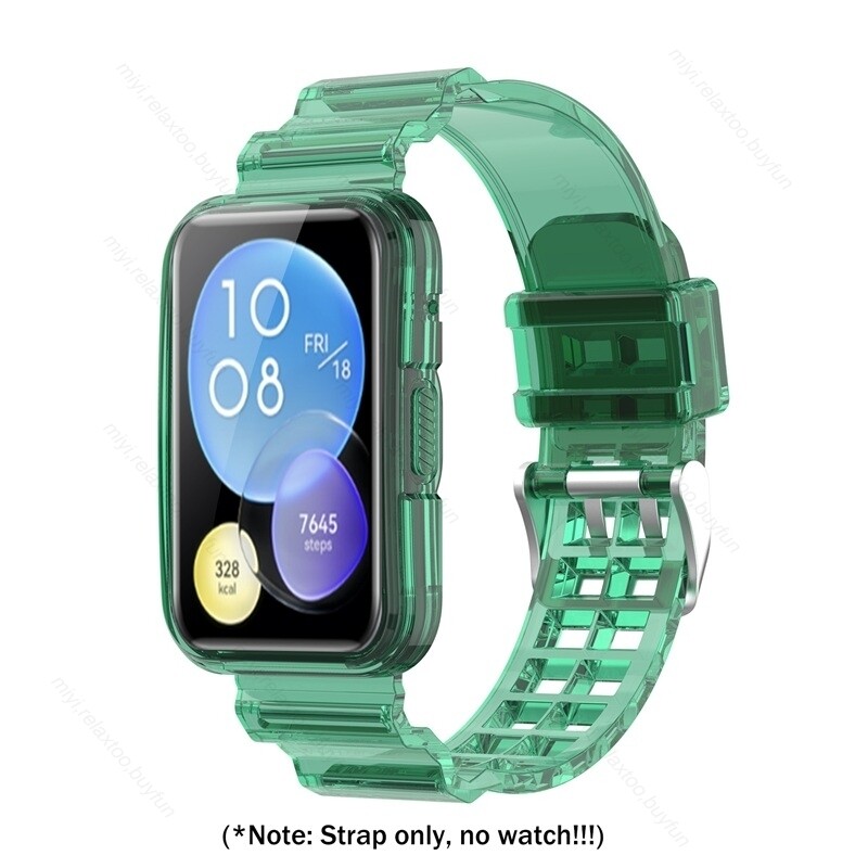 (Huawei Fit 1 ONLY ) Band with Full cover Green - باند مع فل كفر  أخضر 