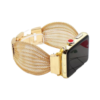 (42mm-44mm-45mm-49mm) Ladies Steel design gold color - باند نسائي ستيل ذهبي 
