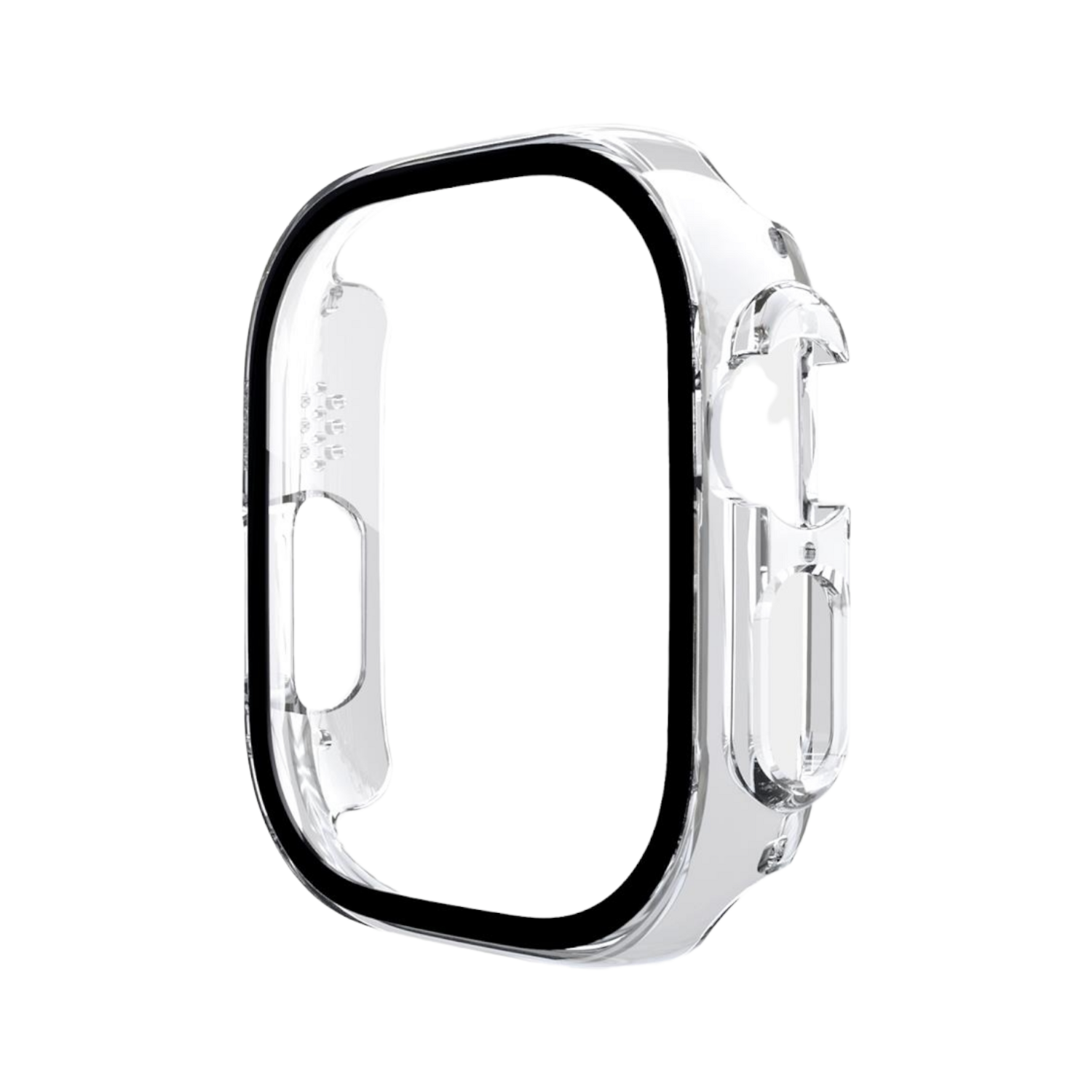 49mm apple watch Ultra Full cover with glass protection Transparent  - كفر كامل مع حمايه شاشه ساعه ابل الترا شفاف مقاس ٤٩م