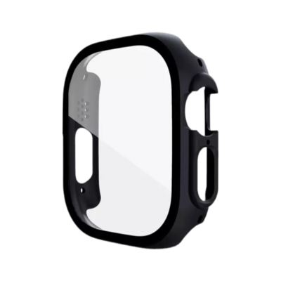 49mm apple watch Ultra Full cover with glass protection Black - كفر كامل مع حمايه شاشه ساعه ابل الترا اسود مقاس ٤٩م